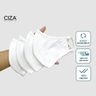 Khẩu trang người lớn CIZA vải thun cotton trắng 2 lớp kháng khuẩn chống thumbnail