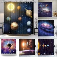 【CW】┋✺  System Shower Curtain with Hooks Pack Educational Planetary Fabric Set