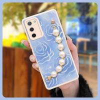 Nordic wind soft shell Phone Case For OPPO A55 5G/A53S 5G/RealmeV11S cute Solid color Skin-friendly feel pearl bracelet