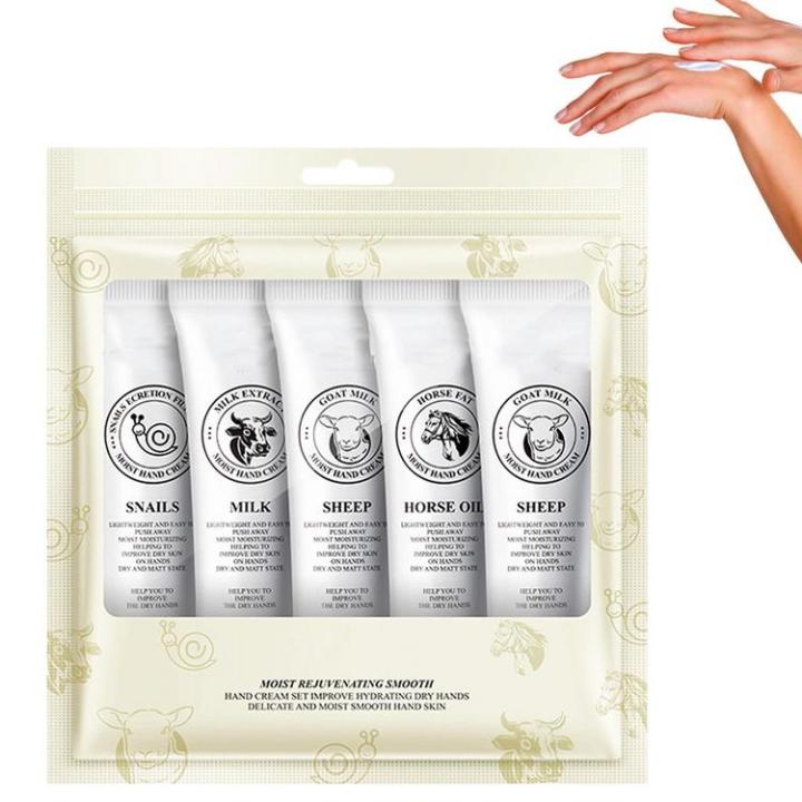 hand-cream-set-5-pcs-hand-cream-travel-size-hand-lotion-for-dry-cracked-hands-feet-body-hand-care-moisturizing-cream-mini-hand-lotion-gifts-remarkable