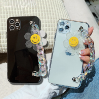 ดอกทานตะวันเรืองแสงนาฬิกาข้อมือเคสโทรศัพท์สำหรับ iPhone 7 8 Plus 12 11Pro Max XR X XS Max SE น่ารัก3D สร้อยข้อมือโซ่คริสตัลนุ่ม