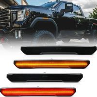 ไฟด้านข้าง4X LED ด้านหน้าด้านหลังรมควันสำหรับ GMC Sierra 2500 3500HD 2020-2023