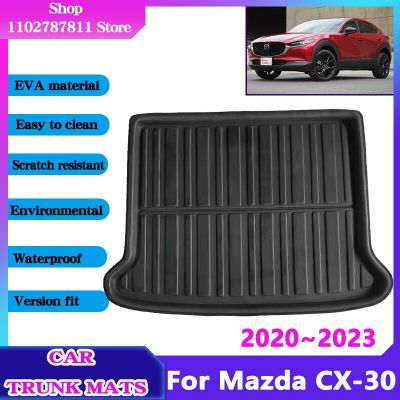 แผ่นรองท้ายรถวัสดุ EVA สำหรับ Mazda CX 30อุปกรณ์เสริม2023 2022 2021 2020 CX30 CX-30กันน้ำได้แผ่นเก็บของ