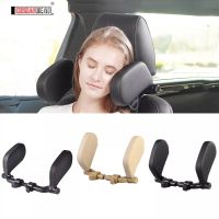 Car Headrest Adjustable Safe Car Seat Pillow for Head and Neck Support Travel Sleeping Cushion for Kids Adults Beige black Travel pillows