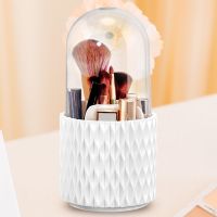 Multifunction Rotating Makeup Organizer 5 Sections Dustproof Makeup Brush Holder Organizer Cosmetic Storage Box for Art Supply