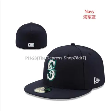 NEW ERA SINCERE SEATTLE MARINERS FITTED HAT (CHROME WHITE/NAVY