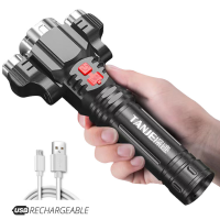Mini Rechargeable LED Flashlight Waterproof OSL Wick 500 Meters Lighting Distance Used for Adventure Camping Outdoor Riding
