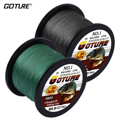 Goture เอ็นตกปลาถัก4เส้น500เมตร/547หลามัลติฟิลาเมนต์เอ็นตกปลา Senar Pancing PE แข็งแรง12LB-80LB สายญี่ปุ่นสำหรับการตกปลาคาร์พ