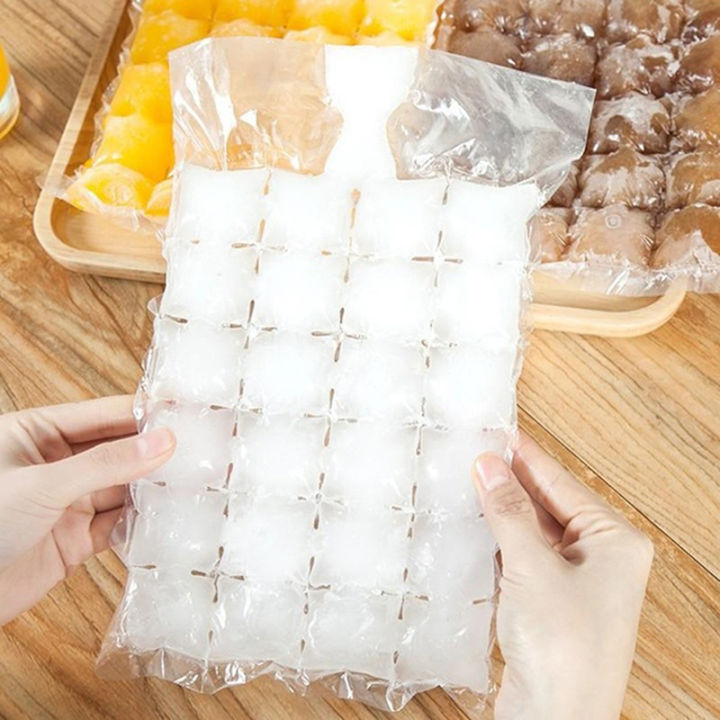 Cheap 10Pcs Disposable Ice Cube Bags Self-sealing Clear Ice Mold Fridge Freezer  Ice Maker