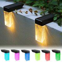 2PCS Solar Deck Lights Outdoor Solar LED Lights Waterproof Fence Lights 2 Lighting Modes Landscape Light for Garden Fence Decor