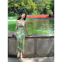 【HOT】◑ Fashion Spaghetti Tie-Dye Ankle Length Vestidos Female Sheath A-line Dresses 2023