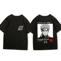 เสื้อผ้า Uzumaki Naruto ฤดูร้อนแขนสั้นพิมพ์ปั๊มร้อนแนวโน้มความสะดวกสบายผ้าฝ้ายหล่อ