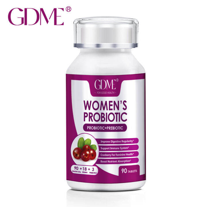 GDME Probiotices for women Prebiotics Constipation Relieve Cranberry 90