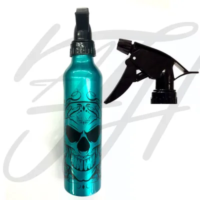 Tattoo Spray Bottle Turquoise color&nbsp;ขวดสเปรย์เปล่าอลูมิเนียม ขนาด 300 มล สีเทอร์ควอยซ์&nbsp;ขวดสเปรย์เปล่า ขวดสเปรย์พกพาสะดวก ใช้ใส่ของเหลว แอลกอร์ฮอล์ล้างมือ พกพาสะดวก มีที่ล๊อคหัวฉีด ถอดล้างได้ ฉีดเป็นละอองฝอย Spray bottle 300ML