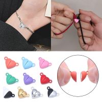 20pcs(10sets) Necklace Jewelry Findings Beads End Caps Connected Clasps Couple Bracelet Magnetic Buckle Love Heart