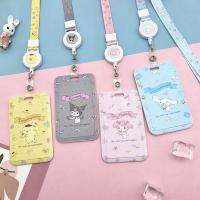 ☢ Cute Sanrio MyMelody Cartoon Cosplay Key Chain Pendant Work Bus Card Holder Plastic with Lanyard Retractable Buckle Student Gift