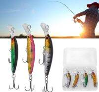 [ห้ามพลาด][ + Minnow Lures; Sinking Baits; Hard lures; Lifelike Lures; Fishing Lures เหยื่อลัวะ] 4 ชิ้น 3.8 กรัม 7 เซนติเมตรสร้อยเหยื่อตกปลาตกปลาฮาร์ดจม