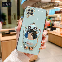 AnDyH New Design Phone Case for Samsung A12 M12 5G A22 4G Luxury 3D Stereo Duck Mobile Phone Holder Phone Case Fashionable and Comfortable Soft Case with