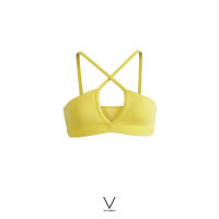 SS2023 YELLOW BRA บรา ใส่ว่ายน้ำ ใส่ออกกำลัง มีฟองน้ำในตัวผ้าหนา กัน UV UPF 50+