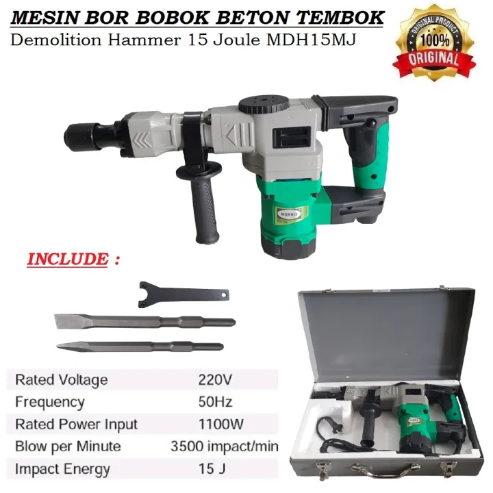 MORRIS Demolition Hammer Drill 15 Joule MDH15 MJ Chipping Gun Mesin