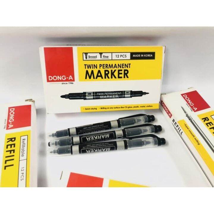 DONG A PERMANENT TWIN MARKER 12'PCS | Lazada PH