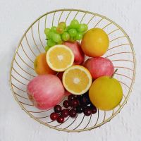 [COD] Ins storage basket snack fruit plate home desktop sundries sorting wrought iron multifunctional