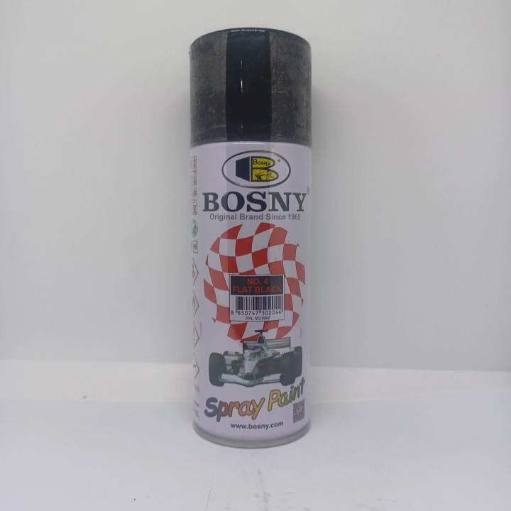BOSNY ACRYLIC SPRAY PAINT 4 FLAT BLACK/ MATTE BLACK Lazada PH