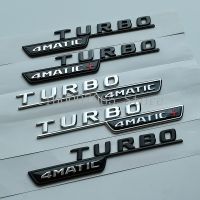 【car parts】2017แบน Turbo 4Matic 4Matic Plus สัญลักษณ์สำหรับ Mercedes Benz AMG GT E53 GLE53 A35 A45 CLA35 CLA45 GLA45รถ Fender สติกเกอร์ด้านข้าง