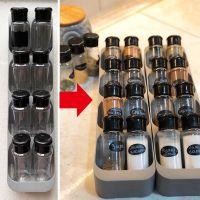 8 Grids Kitchen Spice Organizer in Drawer Spice Rack Holder 100ML Seasoning Shaker Bottles Clips Cabinet Spice Bottle Rack