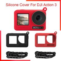 สำหรับ DJI Action 3เคสป้องกันซิลิโคนป้องกันรอยขีดข่วนสายคล้องตัวป้องกันกล้องถ่ายรูปอุปกรณ์เสริมสำหรับ DJI OSMO ACTION 3