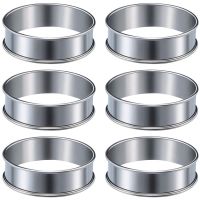 24 Pieces Muffin Tart Rings Double Rolled Tart Ring Stainless Steel Muffin Rings Metal Round Ring Mold for Food Making