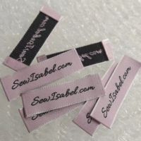 Anti-satin Woven cloth label Custom Top quality Pink Clothing labels 5 * 1.5 cm 1000 PCS End fold Garment tag Labels