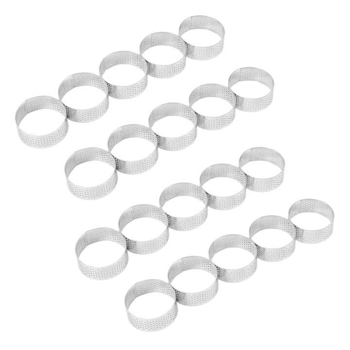 【Ready Stock&COD】20 Pack 5cm Stainless Steel Tart Ring, HeatResistant