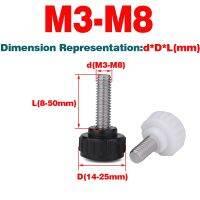 304 SS sekrup tangan kepala bulat/kepala karet lurus sekrup gagang Knurled M3-M8