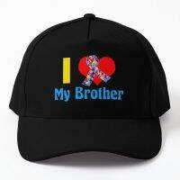 I Love My Brother Autism Awareness Baseball Cap Hat Sport Summer Hip Hop Boys Snapback Women Casual Solid Color Sun Black Fish