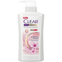 LeeMart แชมพู เคลียร์ CLEAR 400ML ยาสระผม เคลีย แชมพูสระผม เครีย แชมพูขจัดรังแค สูตร ซากุระเฟรช สีชมพู 400 มล.