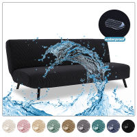 Waterproof Armless Sofa Cover For Living Room Plaid Folding Elastic Sofa Bed Cover Washable Sofa Chaise Cover Lounge For Home