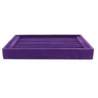 ？》：“： Stackable Jewelry Tray Purple Velvet Ring Organizer 7 Slots Stackable Jewelry Storage Tray Earring Display Case