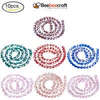 Beebeecraft 10 ชิ้นลูกปัดแก้วไฟฟ้า AB สีชุบเหลี่ยมเพชรพลอยผีเสื้อใส AB 12x14.5x7.5 มม. รู: 1 มม.