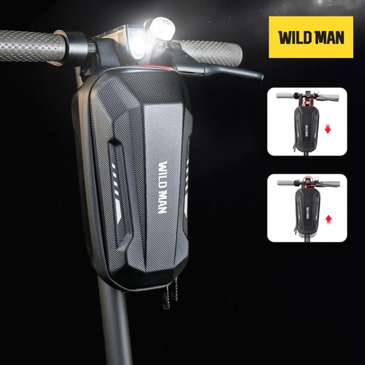 สินค้าใหม่-wild-man-ทรงกระบอกใส่ด้านหน้าด้านบนกรอบ2l-3l-ถุงแบบแขวนขี่จักรยาน-eva-แบบแข็งความจุขนาดใหญ่กันน้ำคืนสะท้อนแสงสำหรับ-m365-pro-2-kugoo-m4