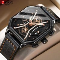 Cahon นาฬิกาผู้ชายแบรนด์หรูสายหนังวันที่นาฬิกาควอตซ์ชายกันน้ำ Chronograph นาฬิกาผู้ชายธุรกิจ Fashion