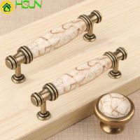 3.75" Drawer Knobs Pull Handles Ceramic Dresser Pulls Porcelain / Antique Bronze Kitchen Cabinet Door Pulls 96mm Door Hardware Locks