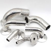 ☌❀۞ SAP 19/25/32/38/51mm OD SS304 Sanitary Hose Barb Pipe Fitting 1.5/2 Tri Clamp 50.5-64mm Ferrule 90 Degree Elbow