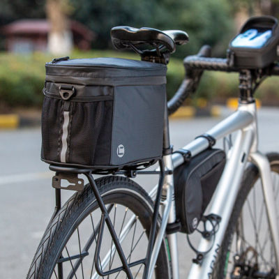 ถุงแร็คใส่ของจักรยาน10L ถุงเก็บความเย็นหุ้มฉนวนกันความร้อนกระเป๋าเป้สะพายหลังจักรยานกันฝนกระเป๋าเก็บแถบสะท้อนแสง
