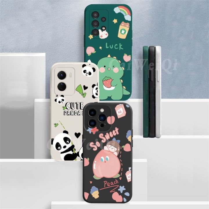 hp-เคส-a17-oppo-a17k-a57-a3s-reno-8t-a78-a15-a16-a16k-a54-a53-a12-a5s-a1k-a7-a11k-a55-a52-a92-a94-a37-f9-5f-a8-c1ลูกพีชและแพนด้าและไดโนเสาร์เคสคลุมซิลิโคนนิ่ม