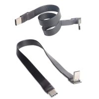 2Pcs USB 3.1 Type C to Type C Extension Cable Adapter FPC FPV Ribbon Flat USB C Cable 3A 10Gbps Shielding, 20cm &amp; 30cm