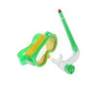 Child Swimming Anti-Fog Goggles Kids Diving Mask &amp; Breather Pipe Green