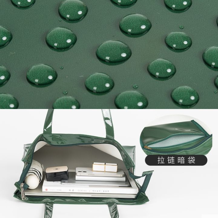 harrods-green-bottom-teddy-shoulder-bag-tote-bag-zipper-pvc-waterproof-bag-work-lunch-bag-printed-tote-bag