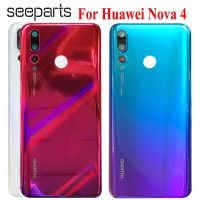 【☄New Arrival☄】 diyi45718 ฝาครอบกระจกด้านหลัง4ฝาหลังสำหรับ Huawei Nova ตัวเครื่องอะไหล่ฝาครอบ Nova 4พร้อมเลนส์