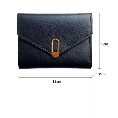 New Women Wallets Leather Purse Fashion Tri-fold Simple Black Short Wallet High Quality Soft Purse Leather Coin Pocket
